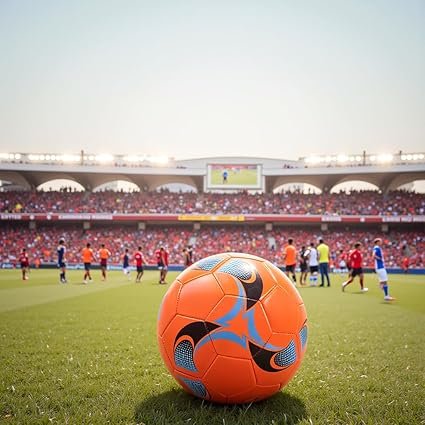 61ij1dOcD7L._AC_SX425_.jpg Soccer Ball Size 5 Durable PVC Cover Bright Orange