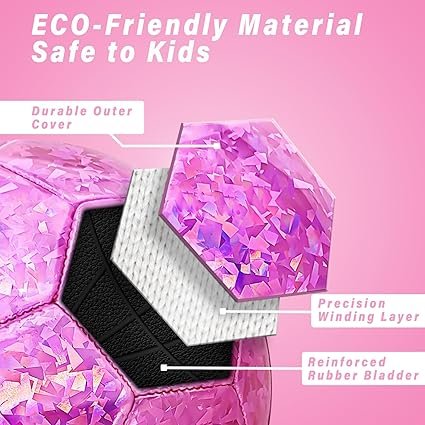 81blr4yDNIL._AC_SX425_.jpg Size 4 Soccer Ball Glitter Pink Kids