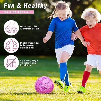 81sP31-cAaL._AC_SX425_.jpg Size 4 Soccer Ball Glitter Pink Kids
